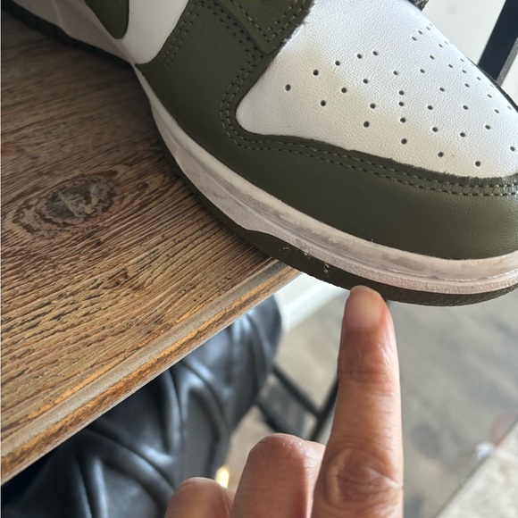 Nike Dunk Low Olive Green & White Sneakers – Women’s Size 10 (Preloved) 💚🤍 - Picture 5 of 11